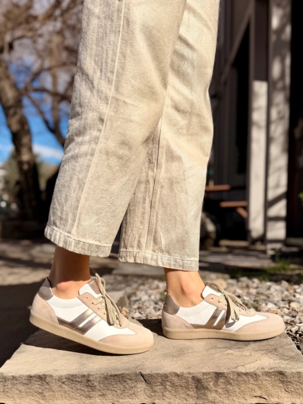 Gabor 83.300.12 Lace up Sneaker in Oak/White